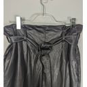 Commando  Faux Leather Paperbag Pants Waist Tie Black Pull On Size XL Photo 3