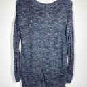 Caslon  Zip Back High Low Linen Blend Melange Knit Sweater Gray Size 1 Photo 5