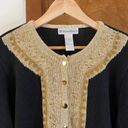 Dress Barn VINTAGE  | 80's Black + Gold Beaded Button Down Cardigan Sweater Sz M Photo 4