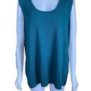 Coldwater Creek women's 3X green sleeveless sweater tank top rounded neckline Photo 0