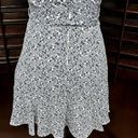 The Row  A Women's Blue Floral Faux Wrap Tie Waist Short Sleeve Dress S NWOT Photo 6