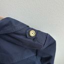 Juicy Couture  Navy Double Breasted Trench Coat Ruffle Hem Size XS Gold Buttons Photo 7