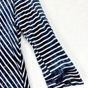 Boho Chic Stripe Jersey Knit Button Up Top Size Large 3/4 Sleeve Blue White Photo 5