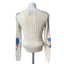 Polo NWT,  Ralph Lauren Patchwork Cable Knit Cotton Sweater Crew Neck, Sz S Photo 5