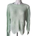 FATE. Cropped Cut Out Drop Bishop Sleeve Scalloped Hem Sweater, Sz S Photo 1