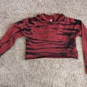 Z By Zella Sz M Awesome Cropped Hoodie Top In A Red Animal Print Photo 0