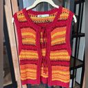 ZARA  Tie Front Bows tank top knit crochet red orange ganni trendy summer coverup Photo 0