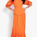 Boohoo Cotton tiered puff sleeve open back maxi Photo 0