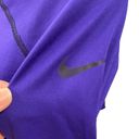 Nike  Pro Shirt Womens Purple 1/4 Zip DriFit Mock Neck Stretch Long Sleeve Medium Photo 3