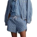 Polo NWT  Ralph Lauren quilted chambray blue denim jean shorts, Medium Photo 5