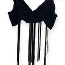 Revolve NWT  Indah BLACK boho fringe Havana Reversible Crop Bikini Top cowgirl S Photo 4