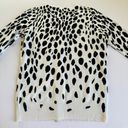 Cyrus  Animal Print White and Black Button Down Cardigan Sweater Size Medium Photo 5