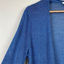 J.Jill  Cardigan Sweater LP Blue Linen Blend Open Front Longline‎ Petite Photo 1