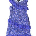 Tracy Reese Frock! By  Purple Silk Dress Fun Print w/ Ruffle Size 4 Women's Photo 0