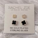 Rachel Zoe NWT 18k gold plated sterling silver set of two stud earrings Photo 0