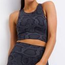 AllFenix Python Snake Print Cut Out Back Sports Bra | Grey/Black | Small Photo 0