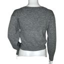 JOA  Sweater Womens Medium Gray Twist Front Cropped Basic Neutral Minimalist Photo 3