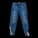 We The Free  People Distressed Skinny Ankle Crop High Rise Jeans Size 30 Blue Photo 1