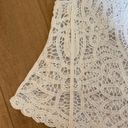 Nabee  Crochet Lace White Retro Crop Tank Top Size small Photo 4