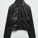 ZARA Faux Leather Cropped Jacket in Small Photo 5