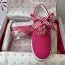 Isaac Mizrahi  Pink Sneakers Casual sz 5.5 Low-Top Lace-Up Womens Shoes Checkered Photo 2