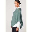 J.Jill Spruce Blue Cozy Cable-Knit Asymmetric Cotton Blend Poncho Sweater Sz S/L Photo 12