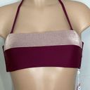 PilyQ New.  plum and rose metallic bandeau top. M-top/S-bottoms Photo 6