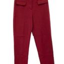 Mango  Womens Red Cropped Straight Cut Trouser Pants Photo 0