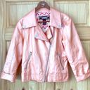 Daytrip  frosted peach shimmer asymmetrical Moto faux leather medium jacket Photo 1