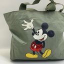 Disney  Mickey Mouse Green Shoulder Tote Bag Sequins Inside Pockets Zipper Photo 1