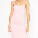 4S13NNA  Michal Light Pink Sleeveless Bodycon Midi Dress With Side Slit Medium Photo 9