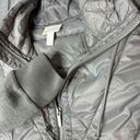 Zella  Womens Quilted Jacket Gray Waist Length Full Zip Pockets Hoodie M Photo 1