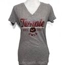 Rivalry Threads NWOT Temple University Owls V Neck Tee T Shirt Top Heather Gray  Photo 0