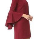 Milly  Dress Red Maroon Red Bell Sleeve Sheath Holiday Size 6 Photo 0