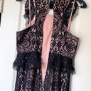 Alexis Dress Narasse Lace Sheath Ruffle Racerback Midi Wedding Black S NWT Photo 7