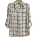 Fortune + Ivy  Christelle Button Down White Plaid Blouse Sz M NWT Photo 1