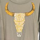 Chaser  T-shirt Golden Cow Skull Gray Southwestern Sz Small Photo 1