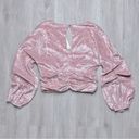 Self Esteem Velvet Ruched Long Sleeve Crop Top Photo 4