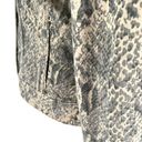 Christopher & Banks Snakeskin Print Jean Jacket Cream Gray Size Medium Photo 8