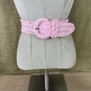 Vintage Women’s Wide Pink Woven Belt Size XS Photo 3