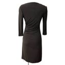 Philosophy  Black Stretch Knit Ruched Side 3/4 Sleeve Dress Size Small Photo 2