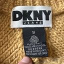 DKNY  Mustard Yellow Floral Plant Knit Sweater Hand Knit Size Small Photo 4