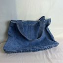 Reworked Vintage Denim Jeans Large Tote Bag Zip Pockets Casual Y2K Boho Retro Photo 6