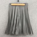 Apostrophe  Women's Full A Line Skirt Pleated Solid Gray Size 10 Midi Unlined Photo 1