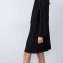 ZARA NWT  Puff Sleeve Pussycat Bow Pleated Tie Neck Mini Dress Black Women's S Photo 1