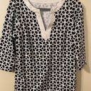 Tommy Bahama Womens  Island Zone Black White Geometric Tunic Size XS Photo 0