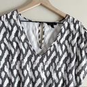 J.Crew  Linen Blend Short Sleeve Romper w/ pockets in Black White Ikat Print, XS Photo 2