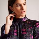 Ted Baker NWT  Heiydii High Neck Satin Butterfly Print Blouse Photo 1