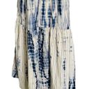 Angie  Blue White Tie Dye Tiered Midi Dress Photo 7