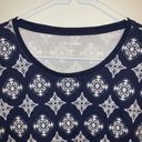 kim rogers  Printed long sleeve navy top L Photo 2